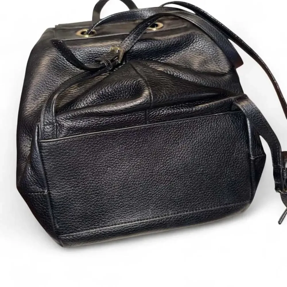 Kate Spade New York Black Pebbled Leather Tassel Backpack